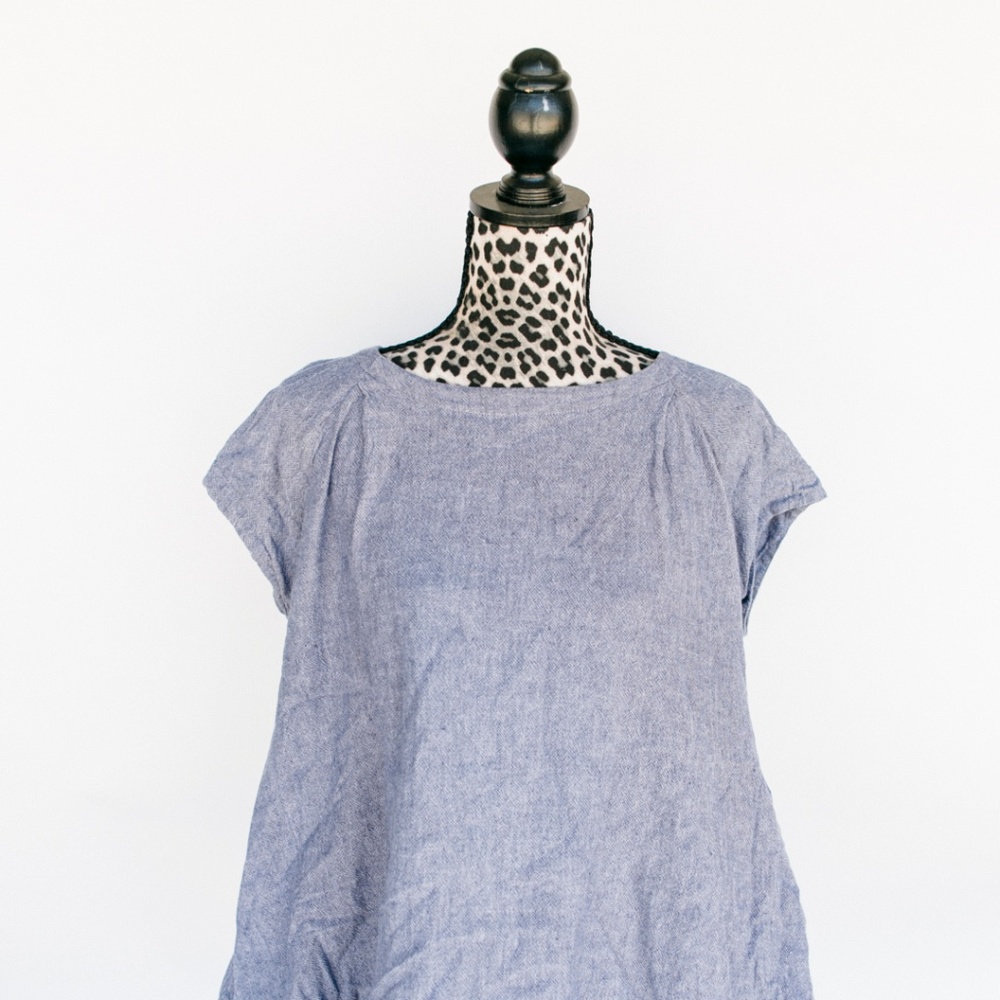 Free People Baby Doll Jean Blouse